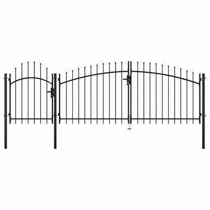 144362 vidaXL Garden Gate "Woerden" Steel 1x4 m Black 2