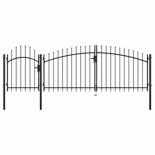 144362 vidaXL Garden Gate "Woerden" Steel 1x4 m Black 2
