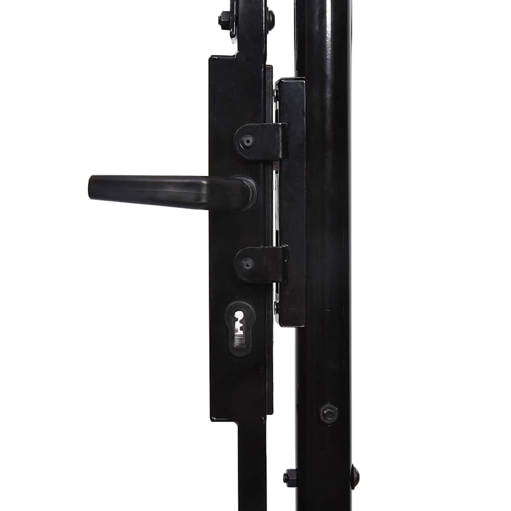 144362 vidaXL Garden Gate "Woerden" Steel 1x4 m Black 4