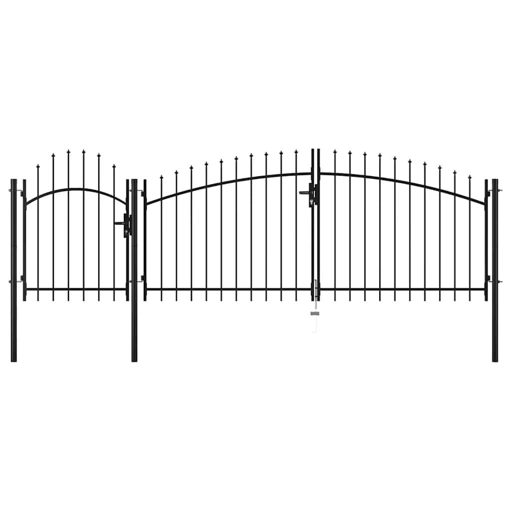 144363 vidaXL Garden Gate "Woerden" Steel 1,25x4 m Black 2