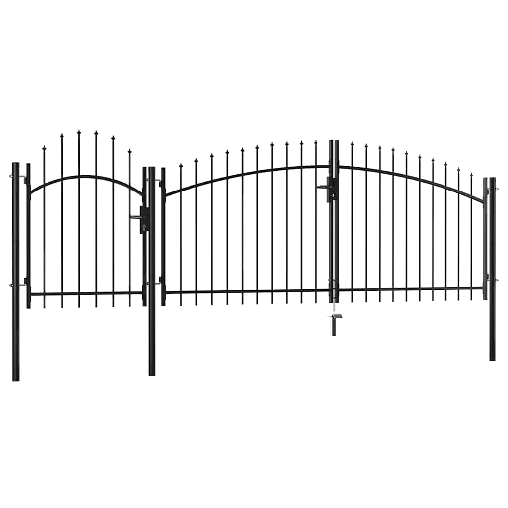 144364 vidaXL Garden Gate "Woerden" Steel 1,5X4 m Black 1