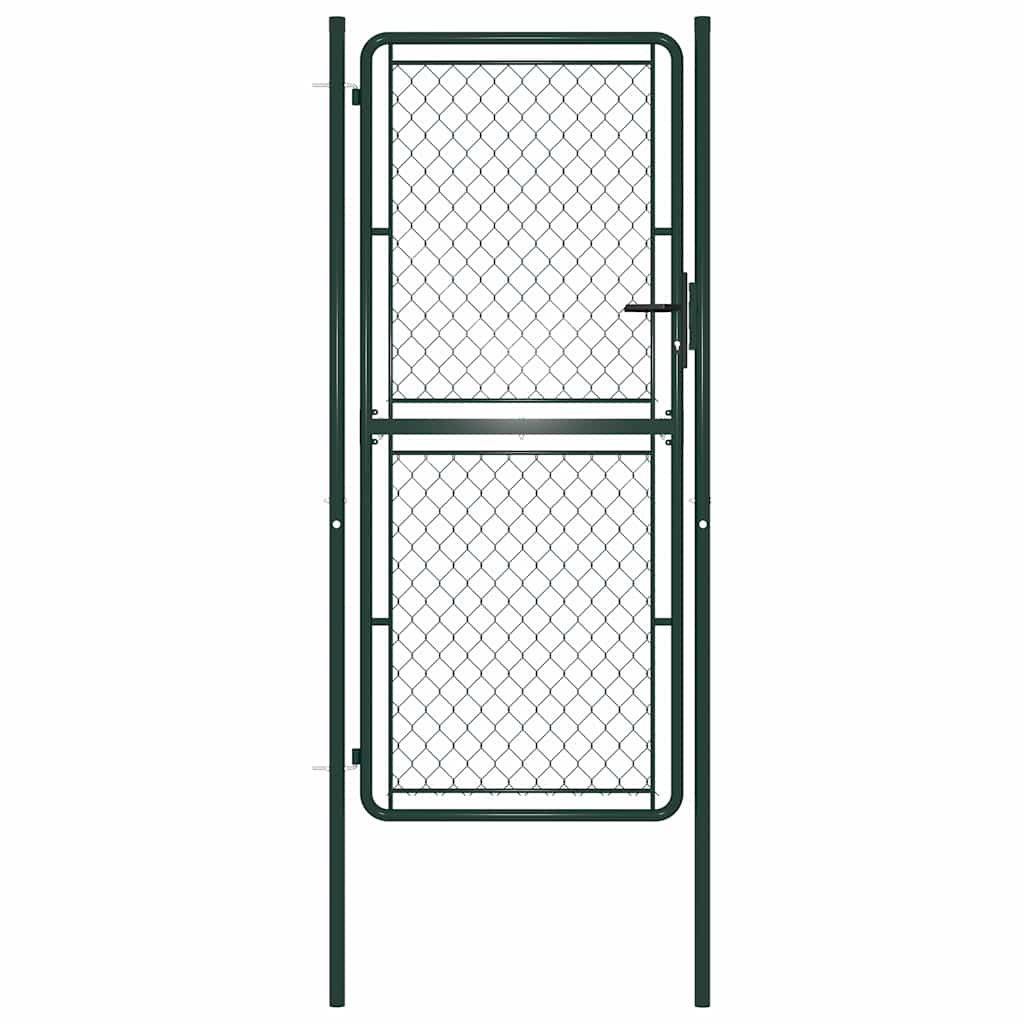 144407 vidaXL Garden Gate Steel 100x200 cm Green 1
