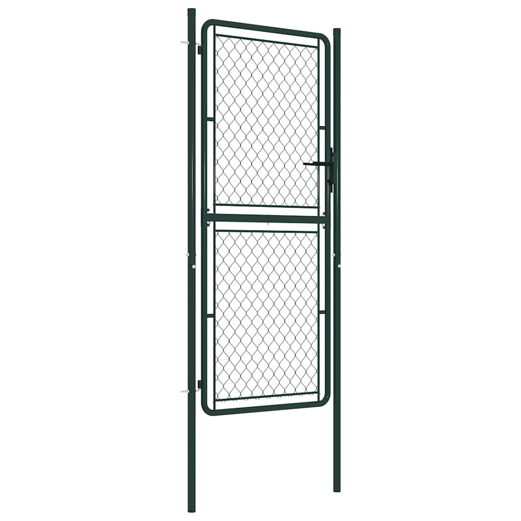 144407 vidaXL Garden Gate Steel 100x200 cm Green 2