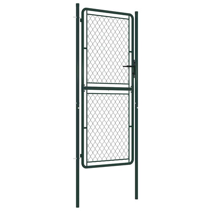 144407 vidaXL Garden Gate Steel 100x200 cm Green 2