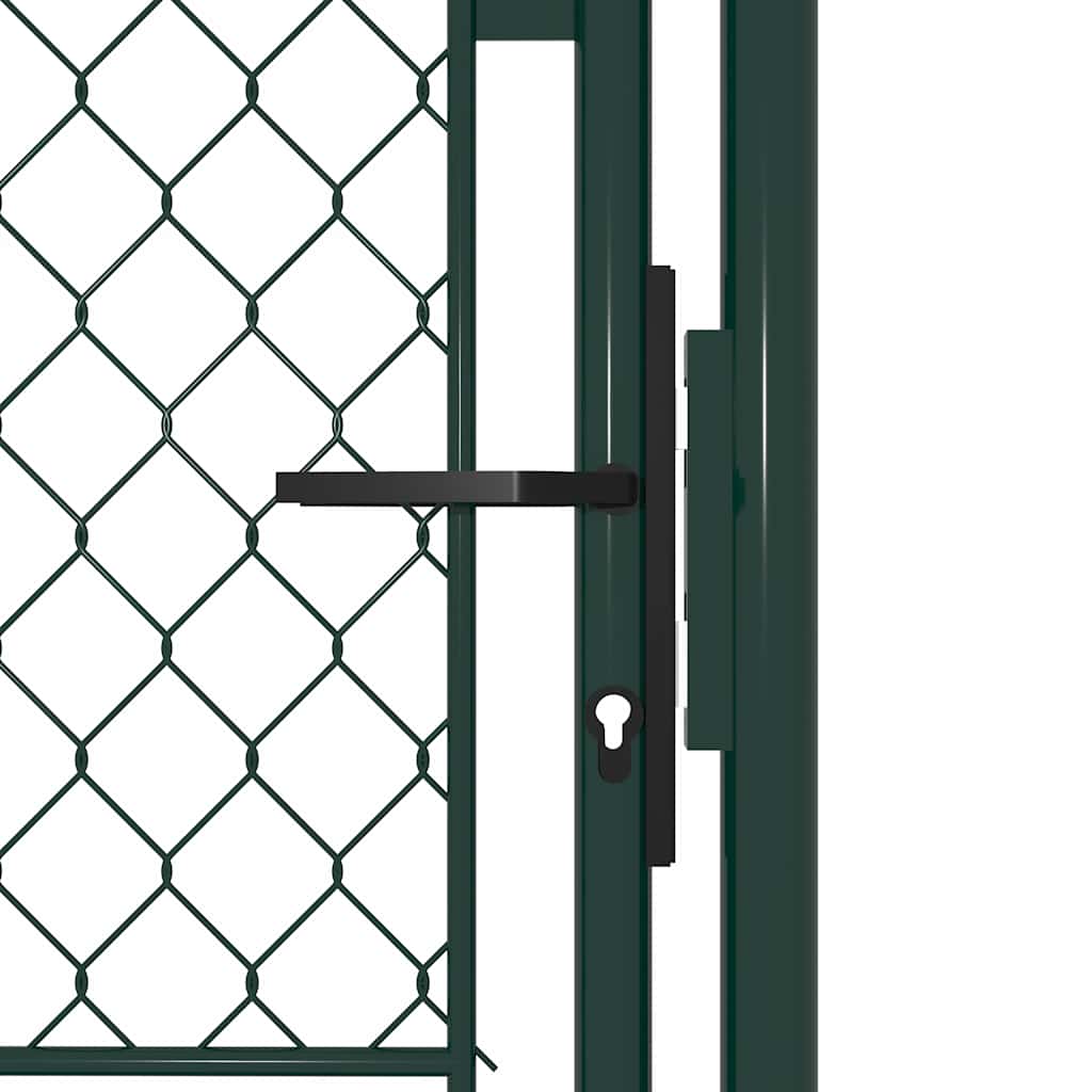 144407 vidaXL Garden Gate Steel 100x200 cm Green 3