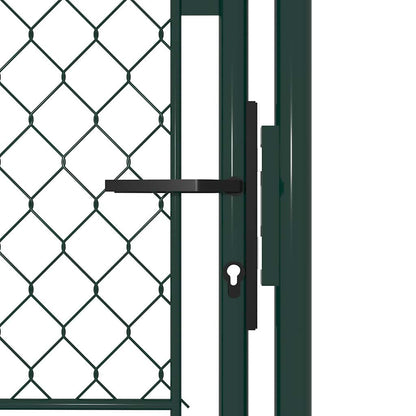144407 vidaXL Garden Gate Steel 100x200 cm Green 3
