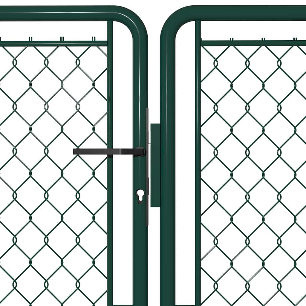 vidaXL Garden Gate Steel 400x100 cm Green 3