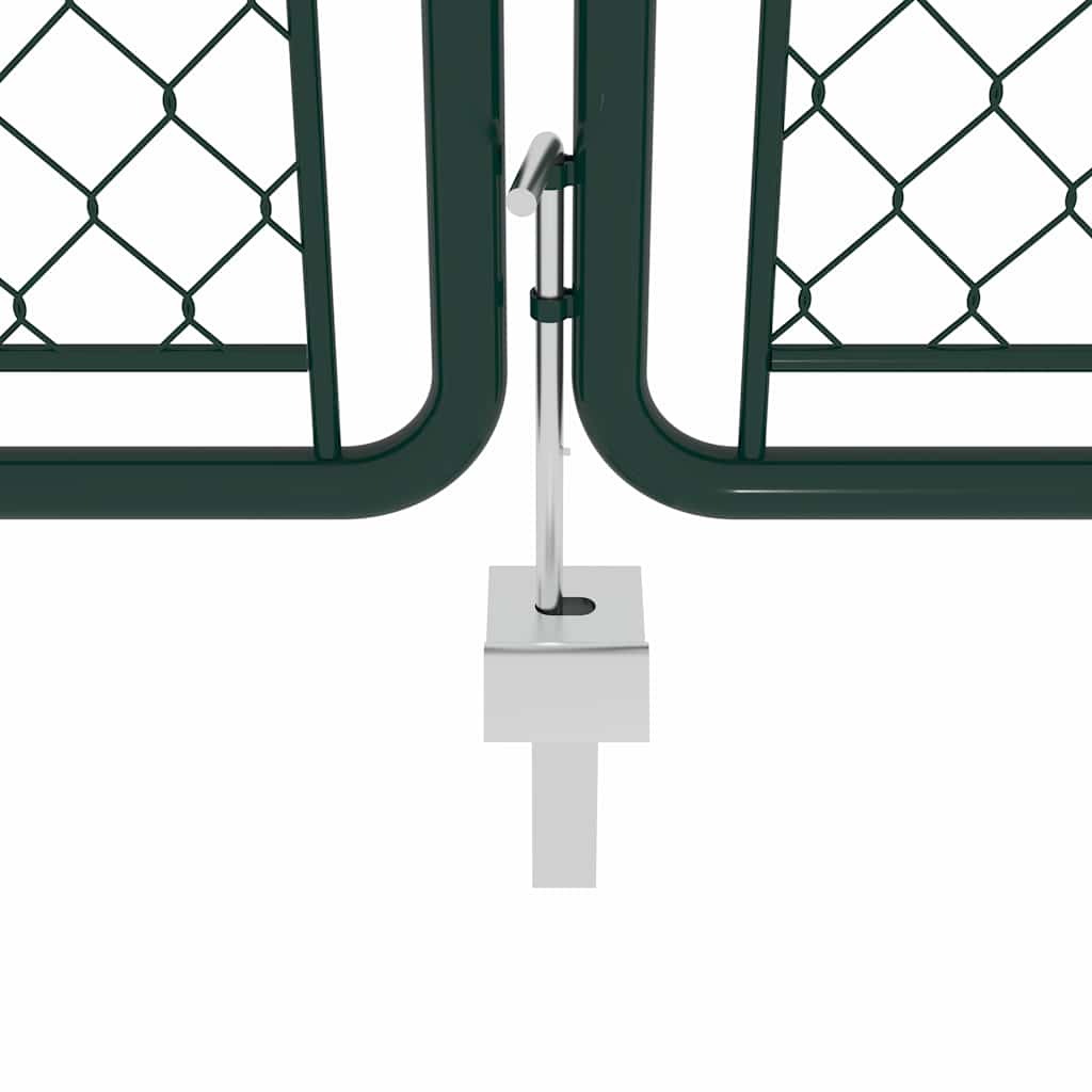 vidaXL Garden Gate Steel 400x100 cm Green 4