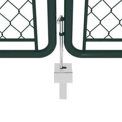 vidaXL Garden Gate Steel 400x100 cm Green 4