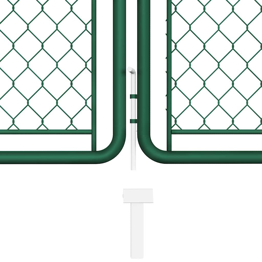 144444 vidaXL Garden Gate Steel 400x75 cm Green 3