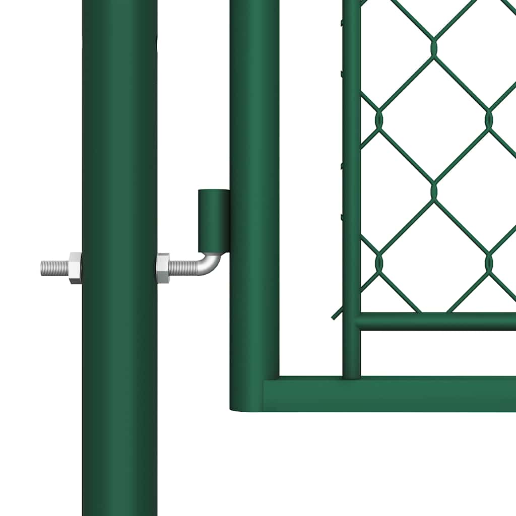 144444 vidaXL Garden Gate Steel 400x75 cm Green 4