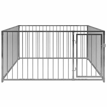 vidaXL Dog Kennel | Silver | Steel | 200x200x100 cm | Durable | Dog Kennel 3