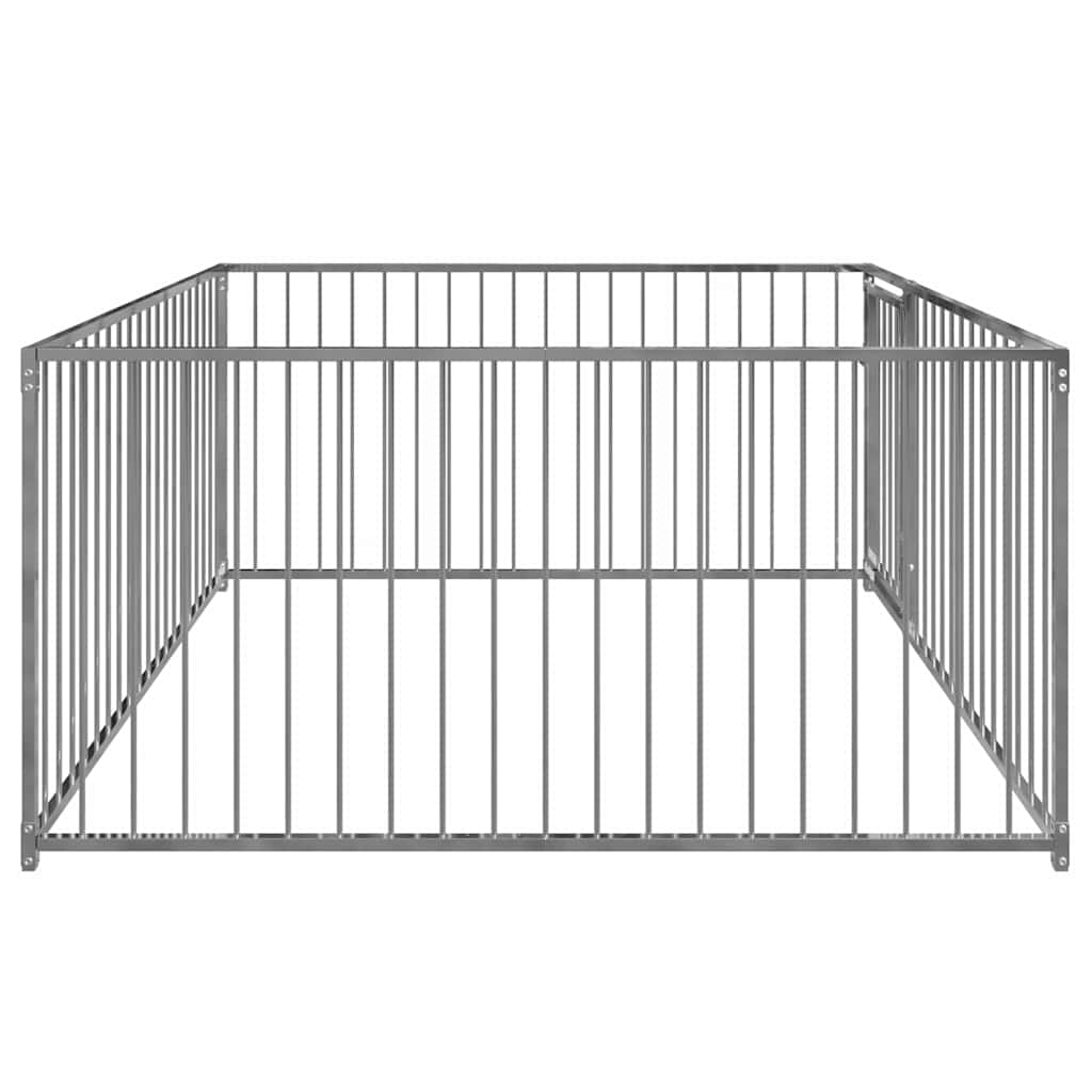 vidaXL Dog Kennel | Silver | Steel | 200x200x100 cm | Durable | Dog Kennel 4