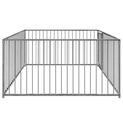vidaXL Dog Kennel | Silver | Steel | 200x200x100 cm | Durable | Dog Kennel 4