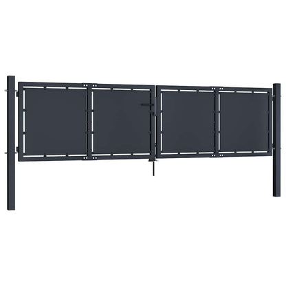 144523 vidaXL Garden Gate Steel 300x75 cm Anthracite 2