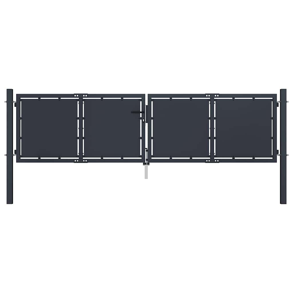vidaXL Garden Gate Steel Anthracite