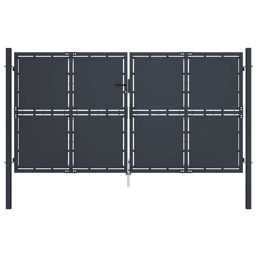 vidaXL Garden Gate Steel Anthracite