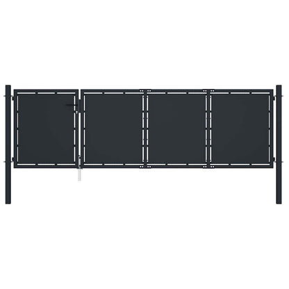 144535 vidaXL Garden Gate Steel 350x75 cm Anthracite 1
