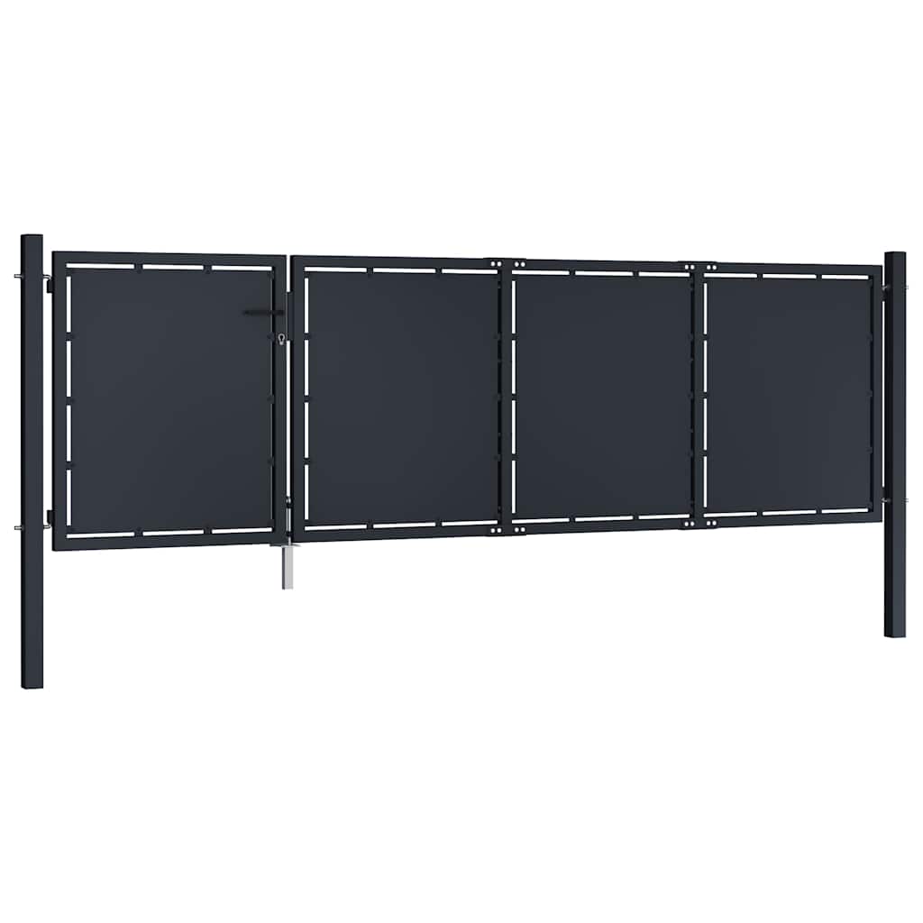 144535 vidaXL Garden Gate Steel 350x75 cm Anthracite 2