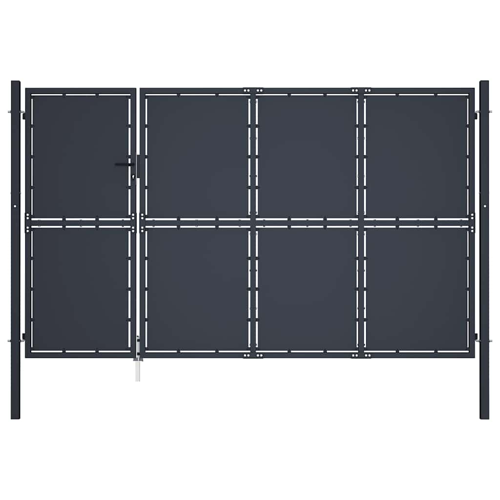 vidaXL Garden Gate Steel Anthracite