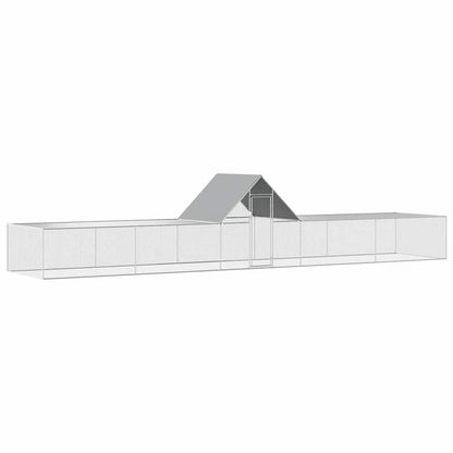 144563 vidaXL Chicken Coop 10x2x2 m Galvanised Steel 2