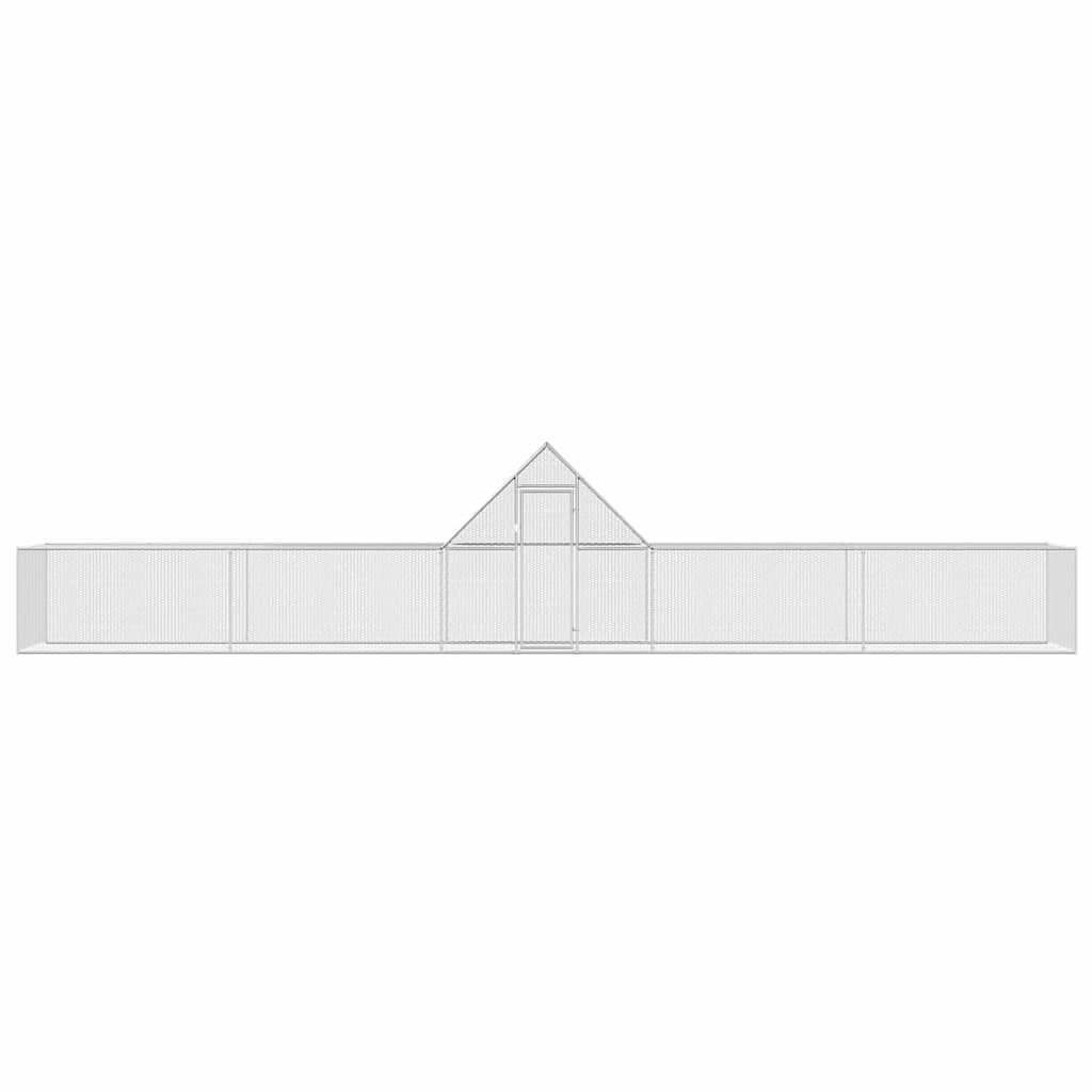 144563 vidaXL Chicken Coop 10x2x2 m Galvanised Steel 3