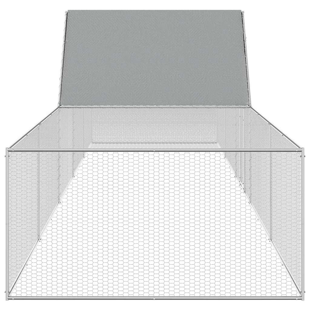 144563 vidaXL Chicken Coop 10x2x2 m Galvanised Steel 4