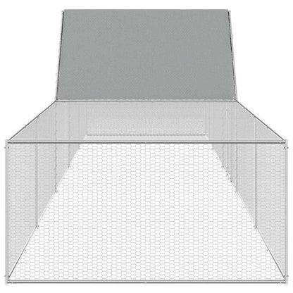 144563 vidaXL Chicken Coop 10x2x2 m Galvanised Steel 4