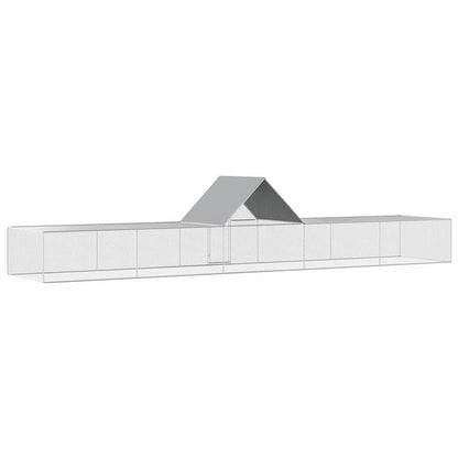 144563 vidaXL Chicken Coop 10x2x2 m Galvanised Steel 5