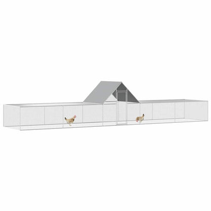 144563 vidaXL Chicken Coop 10x2x2 m Galvanised Steel 6