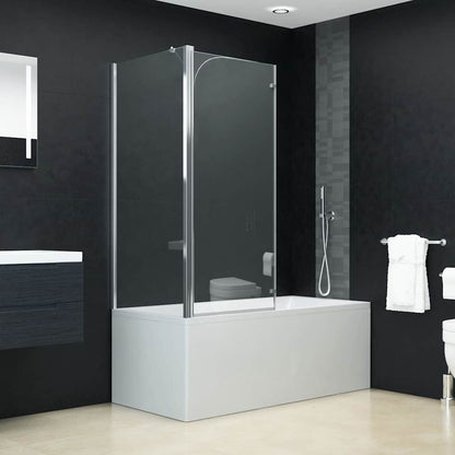 Bath Shower Screen 120 x 68 x 130 cm Black Transparent