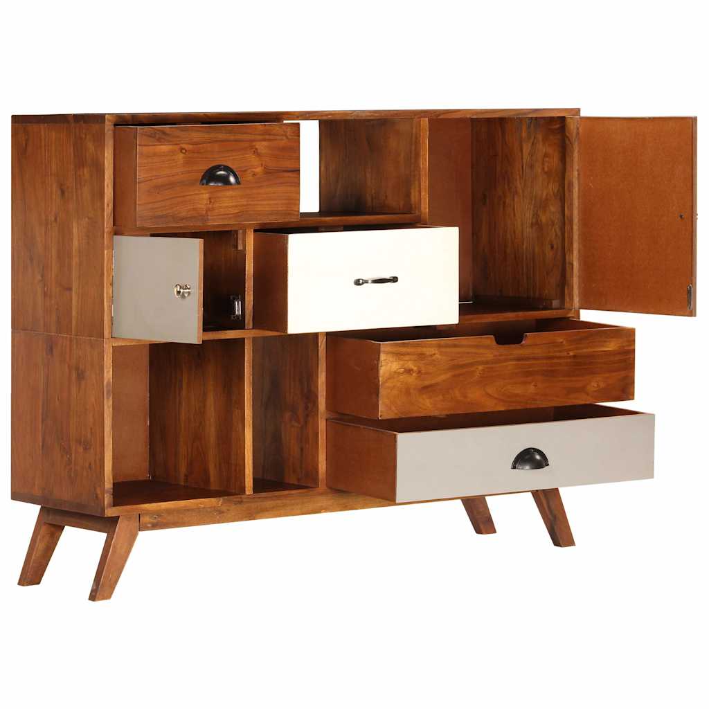vidaXL Sideboard | Dark Honey | Solid Acacia Wood | Medium | Sideboard 5