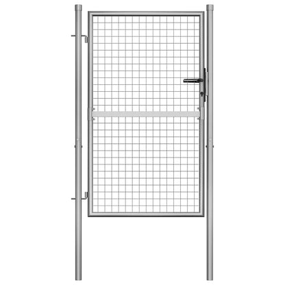 vidaXL Garden Gate Galvanised Steel Silver