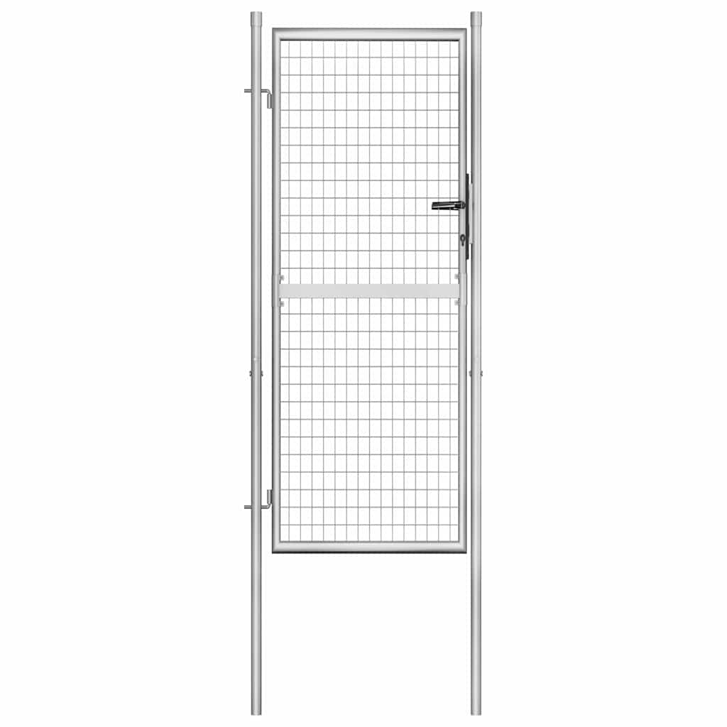 vidaXL Garden Gate Galvanised Steel 105x200 cm Silver 1