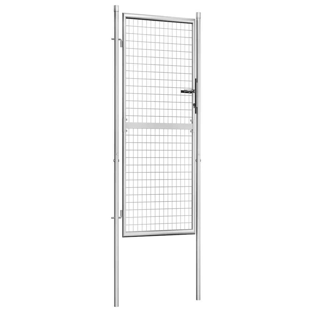vidaXL Garden Gate Galvanised Steel 105x200 cm Silver 2
