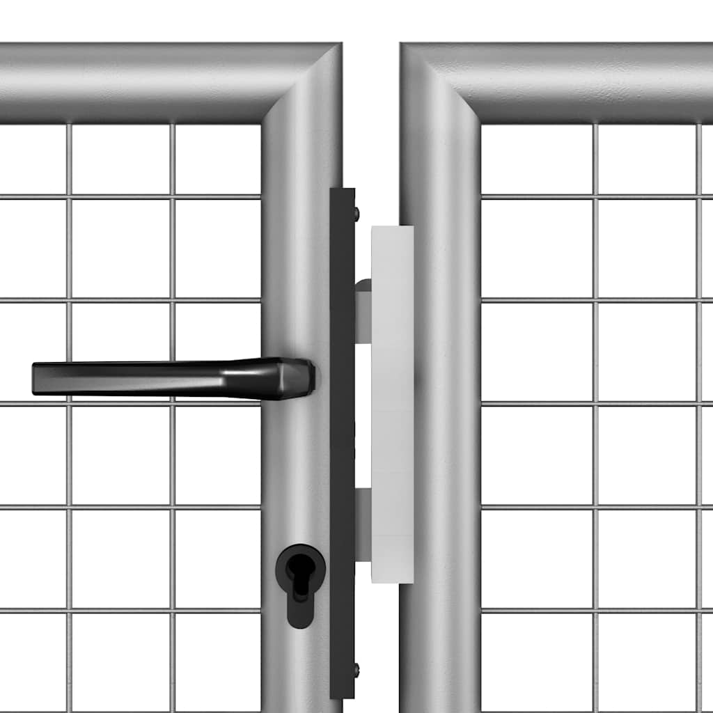 vidaXL Garden Gate Galvanised Steel 306x100 cm Silver 4