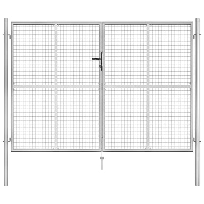 vidaXL Garden Gate Galvanised Steel Silver
