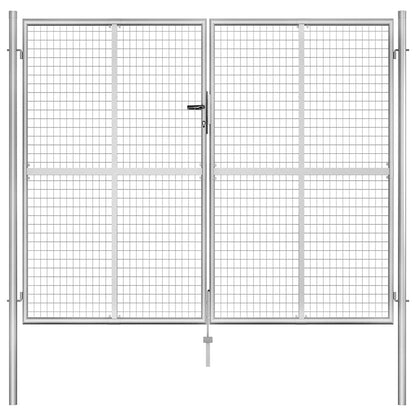 vidaXL Garden Gate Galvanised Steel Silver