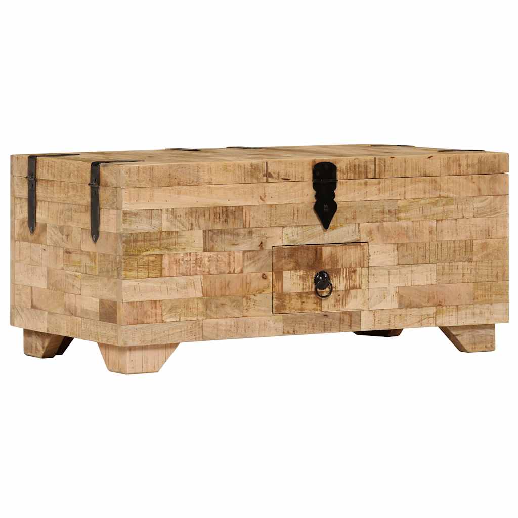 Coffee Table Solid Mango Wood 80x40x35 cm Brown