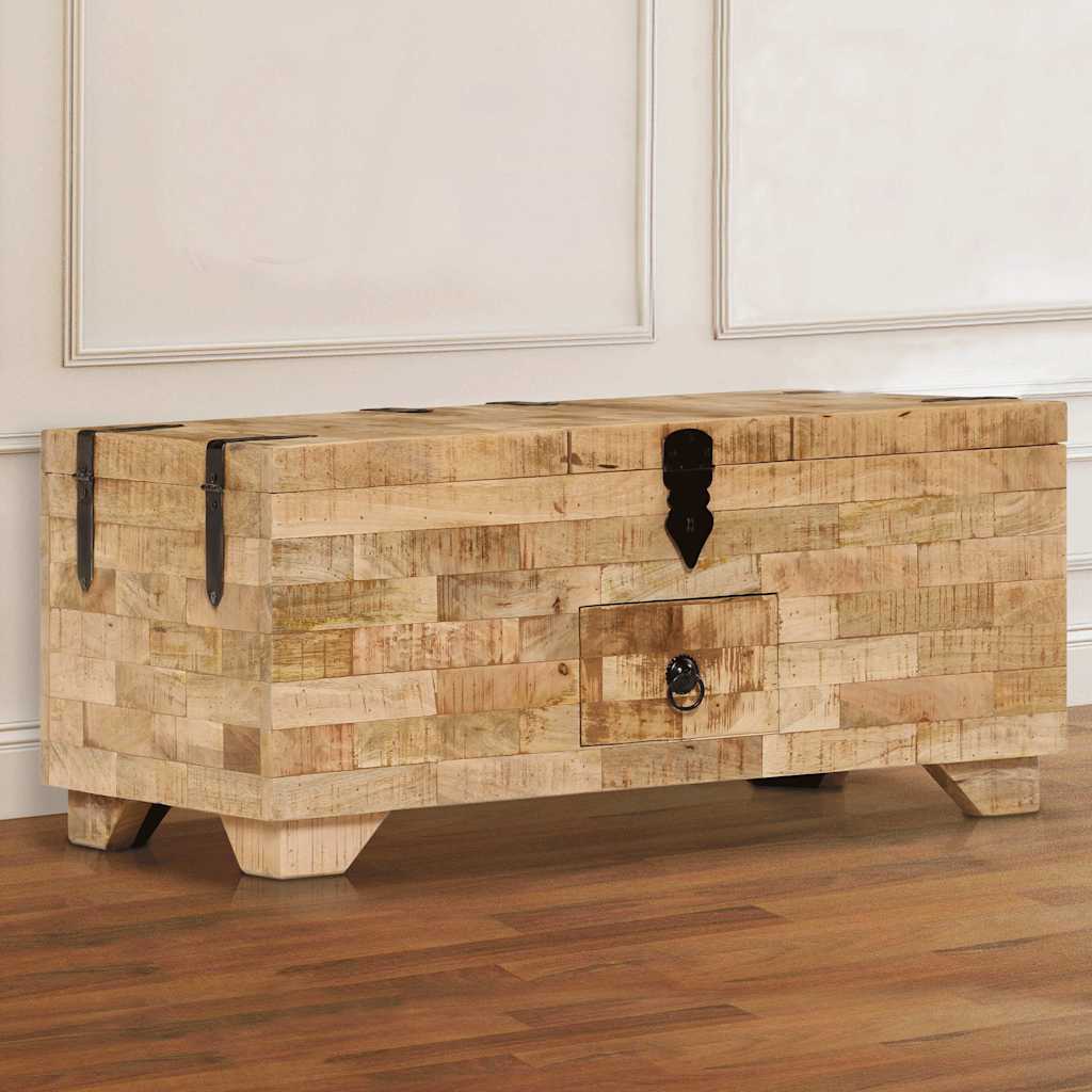 Coffee Table Solid Mango Wood 80x40x35 cm Brown