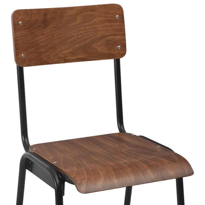 vidaXL Bar Chairs 2 pcs Brown Solid Plywood Steel 6