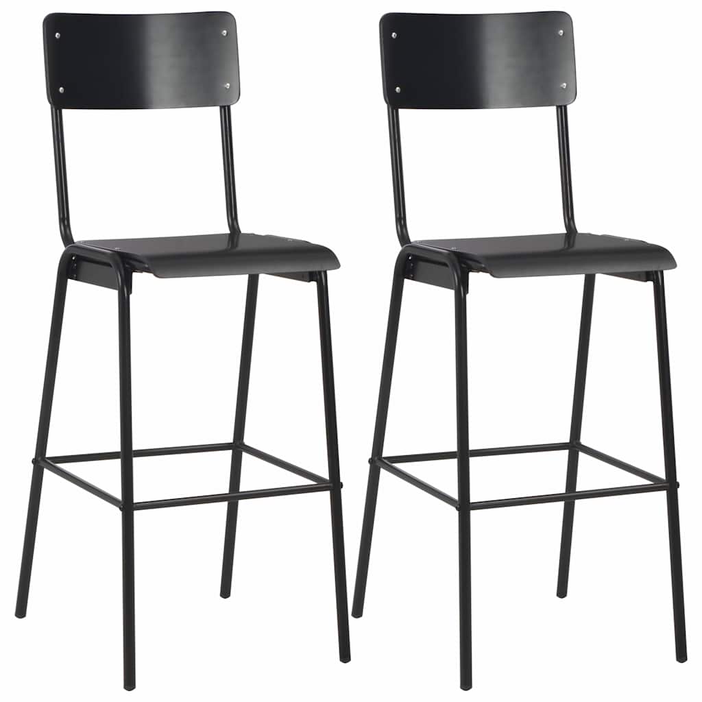 vidaXL Bar Stools Solid Plywood Steel