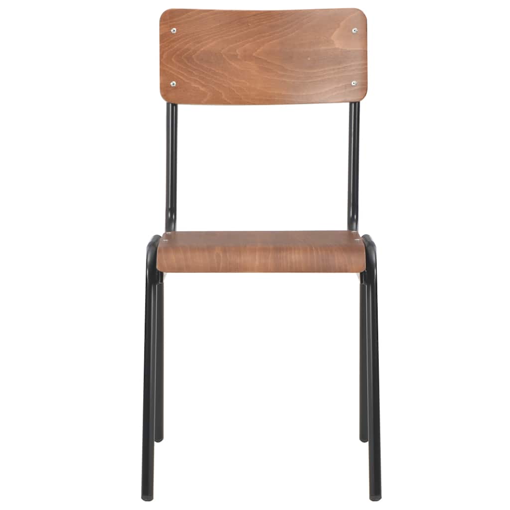 vidaXL Dining Chairs 4 pcs Brown Solid Plywood Steel 2