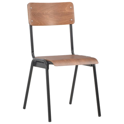 vidaXL Dining Chairs 4 pcs Brown Solid Plywood Steel 3