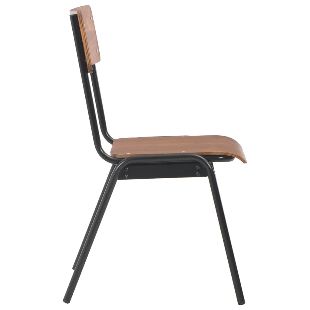 vidaXL Dining Chairs 4 pcs Brown Solid Plywood Steel 4