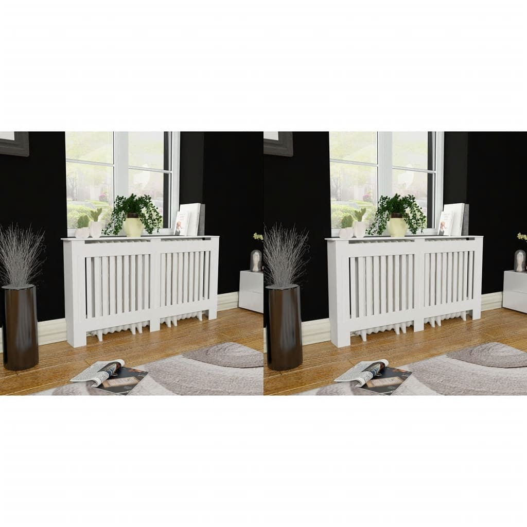 vidaXL Radiator Cover Engineered Wood 2 pcs