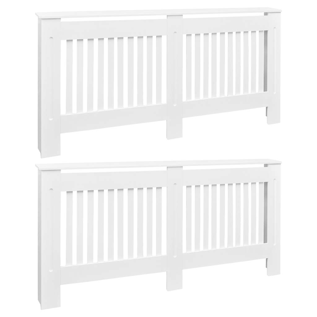vidaXL Radiator Covers 2 pcs White 172 cm Engineered Wood 2