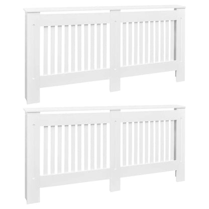 vidaXL Radiator Covers 2 pcs White 172 cm Engineered Wood 2