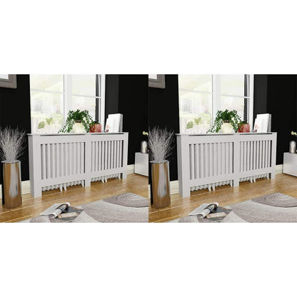 vidaXL Radiator Covers 2 pcs White 172 cm Engineered Wood 1