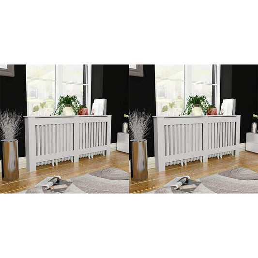 vidaXL Radiator Covers 2 pcs White 172 cm Engineered Wood 1